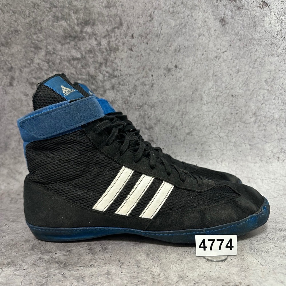 Adidas Combat Speed 4 Wrestling Shoes Mens 10.5 Black Blue G33808 High Top Ankle